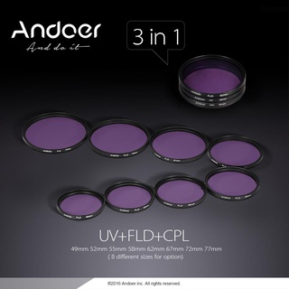 Andoer Kit De Filtro De 58 mm (Uv+Cpl+Fld)+carrio De Nylon+cubierta De Lente+cubierta De Lente+porta lentes+cubierta+cubierta De Lente De limpieza De Lente (4)