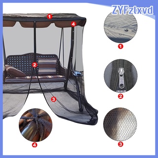 Outdoor Porch Chairs Mosquito Netting Mesh Screen with Zipper Patio Tables