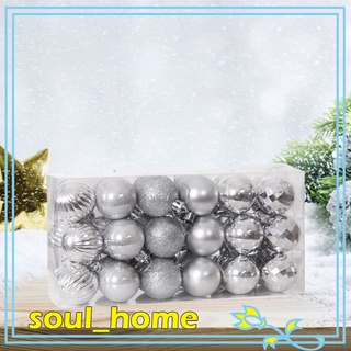 [Hi-tech] 36 piezas adornos de bola de navidad, bola de purpurina de 4 cm, decoración de árbol de navidad de fiesta de boda, caja de bolas de navidad, hogar