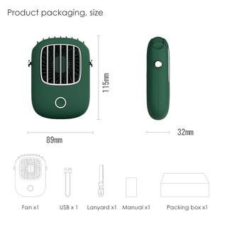 Ventilador de cuello colgante USB recargable de verano de viaje de escritorio al aire libre lindo carga (8)
