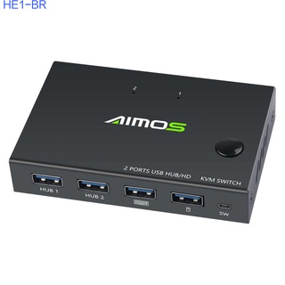 Aimeos-Kvm201Cc caja con 2 puertos Hdmi-compatible con soporte Para Monitor Hd inalámbrico y Mouse conexión Hud 4k