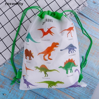 roswetty dinosaurio bolsa de regalo no tejida bolsa mochila niños viaje escuela cordón bolsas co