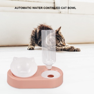[aleación] cuenco alimentador automático para gatos con dispensador de agua botella para alimentos para mascotas