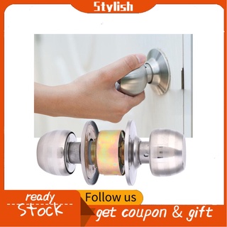 Stylish365 qianmei - cerradura de puerta redonda de acero inoxidable para Interior del hogar, dormitorio, mango de baño, 3 llaves