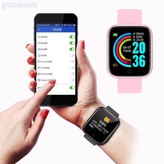 Reloj inteligente global con correa de silicón con frecuencia cardiaca, color rosa (9)