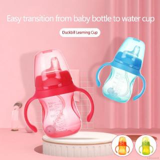babyworld''180ML bebé aprendizaje taza bebé botella de agua potable con mango niños escuela pico de pato taza de paja