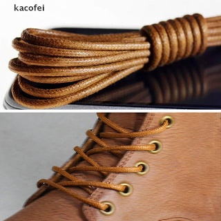 [kacofei] 1 par de cordones de 60-180 cm de alta calidad encerado redondo cordones botas deportivas