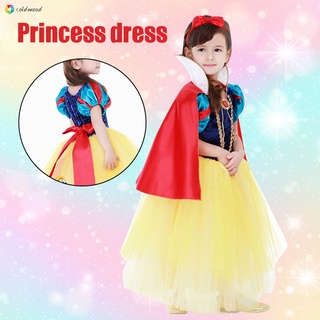 [cod] niño blanco nieve vestido de dibujos animados figura rendimiento disfraz etapa fiesta vestido princesa vestido de regalo para halloween disfraz