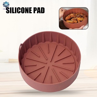 Freidora de aire de silicona con mango redondo y cuadrado cesta de silicona segura para alimentos fácil de limpiar freidora de aire accesorios de horno