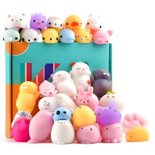 Lindo Mini Animal Squishies Kawaii Mochi Squeeze juguetes estiramiento estrés Squishy Fidget juguete