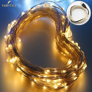 Luces de hadas de alambre de cobre LED cadena de luces de navidad guirnalda interior dormitorio hogar boda año nuevo decoración cuento