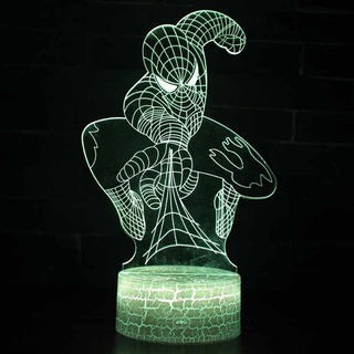 3D Spiderman LED Night Light 7 Colors Change Touch Switch Desktop Lamp Xmas Kids Gift Home Room Art Decors (7)