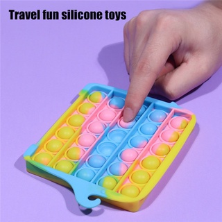 Rainbow Push Bubble Pops Fidget juguete sensorial para Autisim necesidades especiales Anti-estrés juego alivio del estrés Squish Pops It (4)