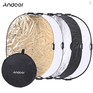 Andoer 90 * 120 Cm 5 En 1 Redondo Plegable Multi-Disco Portátil Circular Fotografía Estudio De Vídeo Reflector De Luz