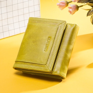 Contact's Genuine Leather Fashion Wallet women Coin Purse Small Money Bag Credit Card Holder Wallets for Women Portfel Damski