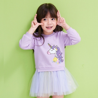 3-7 años niños niñas ropa primavera manga larga algodón Cartoom unicornio camiseta vestido