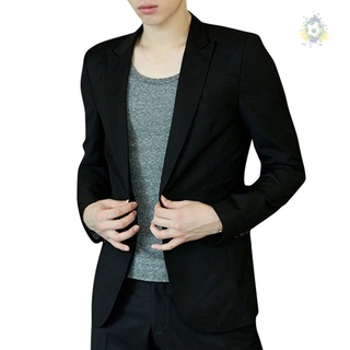 Los hombres Blazer abrigo Slim traje estilo negro Casual negocios diario chaquetas (1)