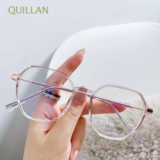Quillan gafas de ordenador transparentes de moda Anti-azul de luz de las mujeres gafas de lectura gafas ópticas gafas de gran marco degradado geométrico polígono Vintage transparente gafas de lente