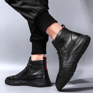 Bota coreano botas de los hombres botas de los hombres botas altas de los hombres botas negras botas de tobillo botas de corte alto zapatos Martin botas de cuero botas para los hombres botas de botines Martin botas de tobillo botas para los hombres botas altas botas de cuero zapatos formales zapatos de oficina (6)
