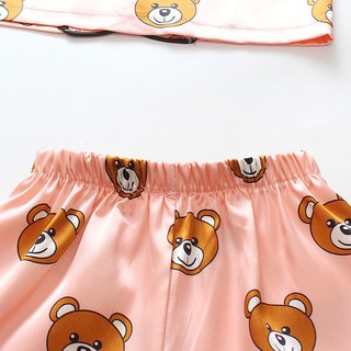 [skic] tops unisex con estampado de oso de dibujos animados para bebés y niñas/ropa de dormir/pijamas (7)