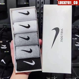 Nike short tube 5 pares de calcetines cómodos calcetines deportivos de moda de algodón de alta calidad (en caja) lucky01_co