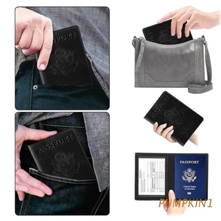 calabaza portátil de viaje pasaporte titular de cuero pu cubierta de la tarjeta caso protector