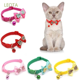 LEOTA Precioso Collar De Mascotas Campana Gato Bowknot Cuadros Corbata Accesorios Para Perro Ajustable Para Cachorro Gatito Suministros/Multicolor
