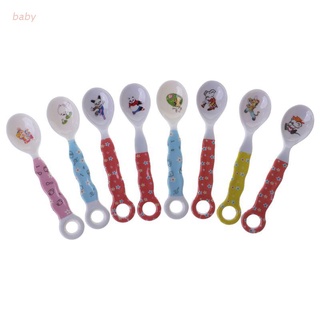 Cuchara de bebé baobaodian recién nacida cubiertos cucharas para niños grado durable platos seguros no-deslizamiento color aleatorio suministros
