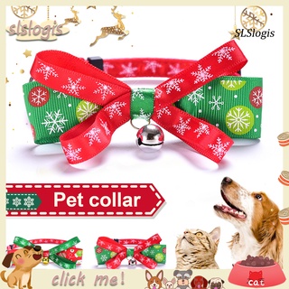 SGK_ Pet Collar Snowflake Pattern Adjustable Skin Friendly Fashion Kitten Collar Necklace with Bell for Christmas