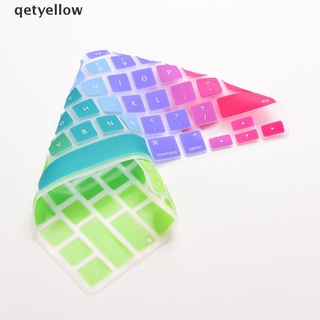 qetyellow silicona arco iris teclado cubierta de piel para macbook air mac 13"15"17" us co