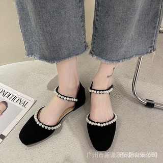 Verano Nuevo Estilo Baotou Mujer Sandalias De Moda Con Cuentas Hueco De Una Palabra Hebilla De Hadas Zapatos De Noche