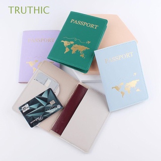 TRUTHIC Stylish ID holder wedding ID package Passport case multifunctional For travel PU leather couples Card package/Multicolor