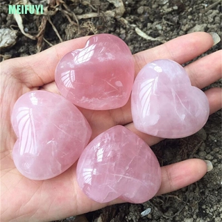 [Meifuyi] 1 pza colección De piedras Preciosas De Cristal Rosa con forma De corazón/cuarzo Natural Para curación (1)