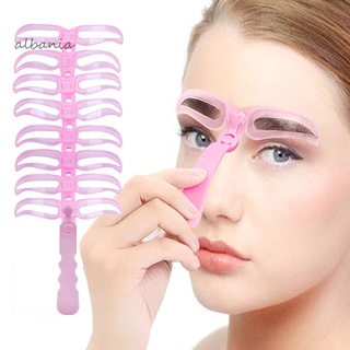 albyb_8Pcs Eyebrow Stencils Brow Rulers Professional Grooming Drawing Card Guides