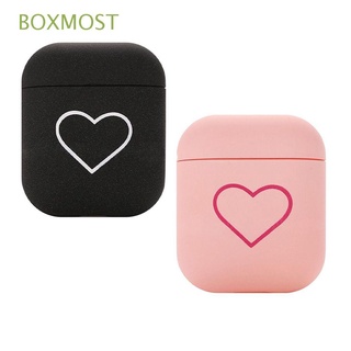 boxmost nuevo para apple airpods mate cubierta protectora dura pc caso rosa parejas lindo auriculares accesorios amor corazón