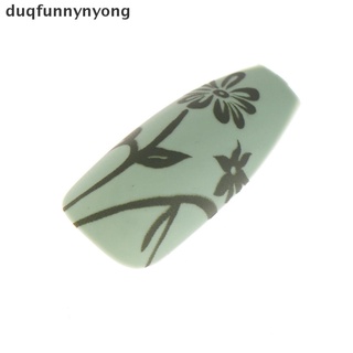 [du] 24 piezas retro verde prensa sobre uñas uñas falsas cubierta completa arte uñas postizas pegamento