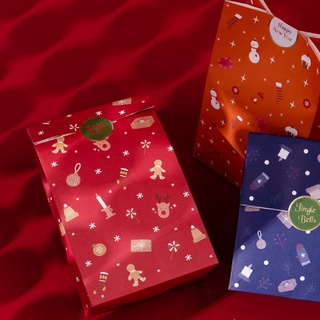 jane 6pcs craft navidad bolsa de regalo de navidad decoraciones galletas bolsas de caramelo paquete alce árbol de navidad galletas bolsas de embalaje de fiesta suministros presente caso con pegatinas tienda botín (7)
