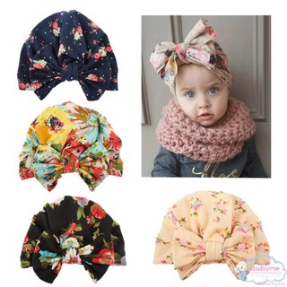 sunny: gorros turbantes con nudo de arco estampado floral para bebé/niña