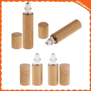 4x 5/10ml Bamboo Empty Essential Oil Perfume Fragrance Scent Roller Ball Bottle