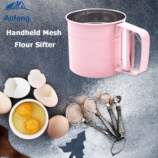 (formyhome) tamiz de malla de mano para harina de acero inoxidable en polvo coctelera taza para hornear