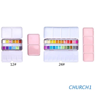 Iglesia 12/24 purpurina acuarela pintura colores sólidos artista acuarela pinturas rosa portátil