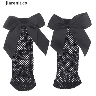 [jiarenit] calcetines de tobillo cortos negros para mujer/calcetines de red para niñas con lazo/calcetines co