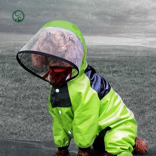 Impermeable Transparente Cachorro Mascota Perro De Cuero Sintético Chaqueta Para Lluvia