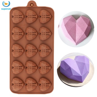 2021 nuevos moldes de chocolate de corazón de 15 cavidades con forma de amor de silicona para boda, caramelos, hornear, decoración de cupcakes, moldes para tartas, 3d