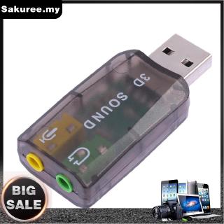 Tarjeta de sonido USB 5.1 CH 3D adaptador de Audio para ordenador portátil de escritorio (1)