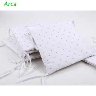 arca 6 piezas de diseño de estrellas para cama de bebé espesar parachoques cuna alrededor de cojín protector de cuna almohadas recién nacidos decoración de la habitación 30*30cm (1)