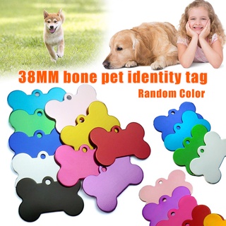 Etiquetas de identificación de mascotas 38 mm aleación de aluminio perro gato identidad placa de identificación de mascotas suministros