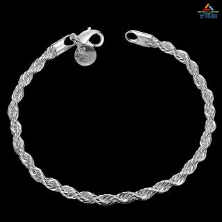 Nueva pulsera de diseño de cuerda torcida de plata de ley 925 para hombre Unisex/mujeres/regalo (1)