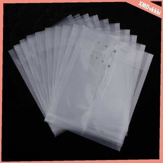paquete de 10 sobres de carpeta de documentos de polietileno transparente con cadena a4