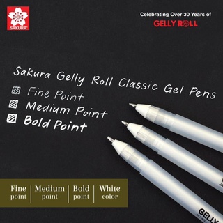 Japan Sakura Gelly Roll - bolígrafo de Gel clásico (0,5 mm, 0,8 mm, 1 mm, tinta blanca pintada a mano, lápiz de alto brillo, escritura de texto blanco, pluma de pintura de alta luz) (3)